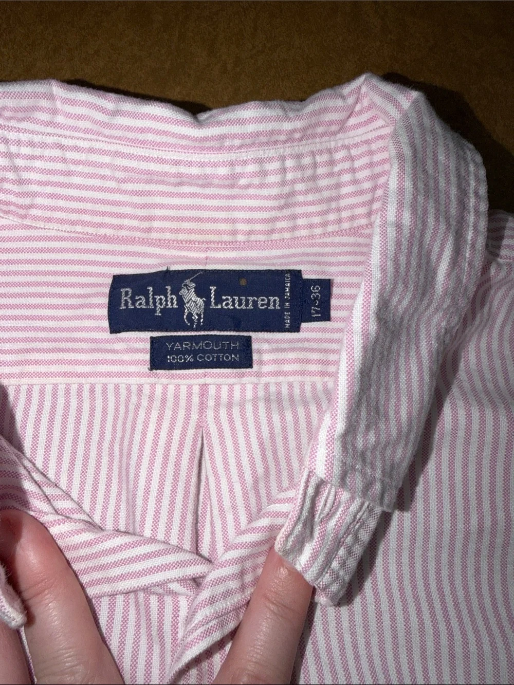 Polo by Ralph Lauren Yarmouth Men’s Light Pink & White Stripe Button-Down Shirt